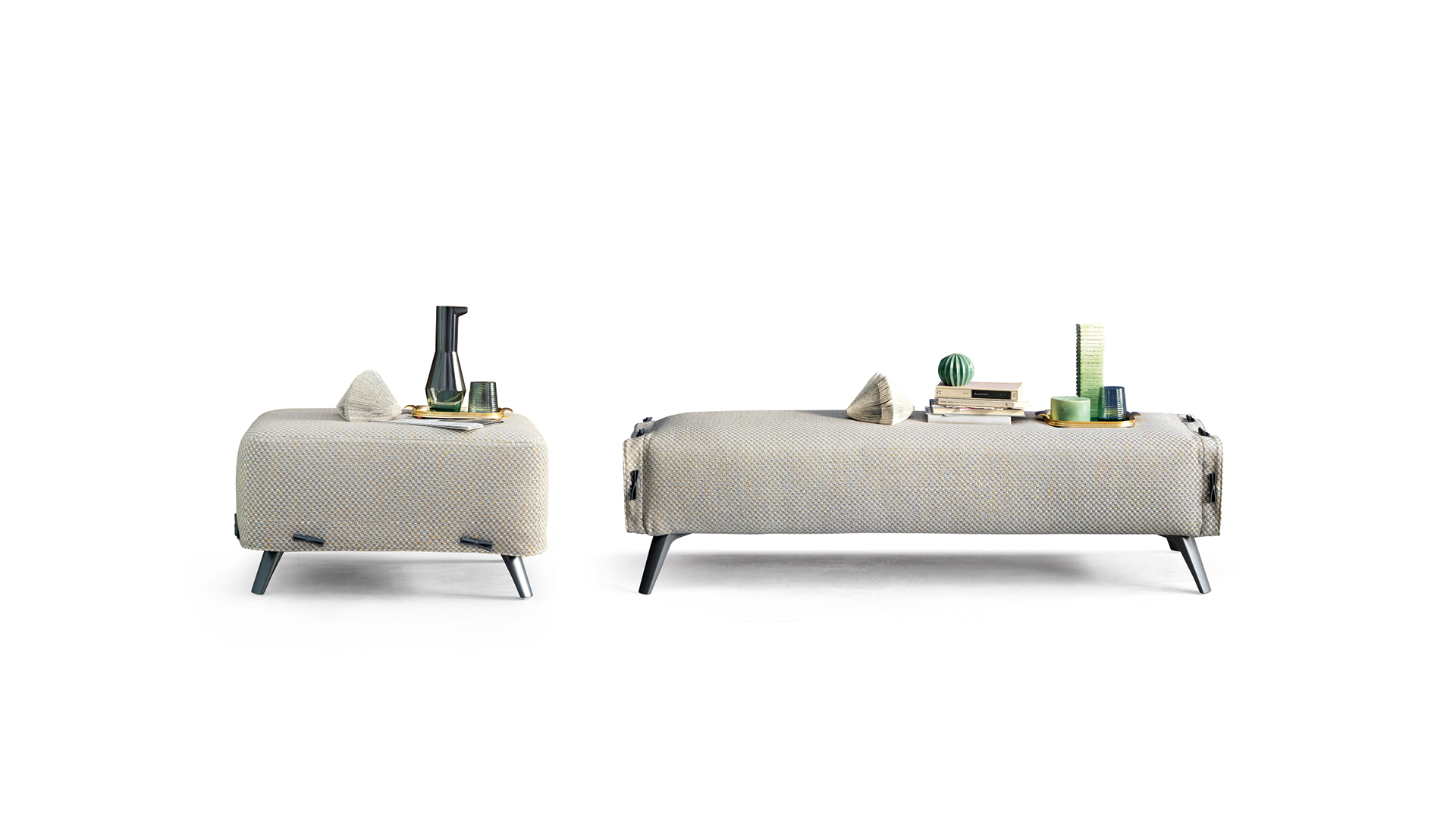 Bonaldo Cuff bench and pouf