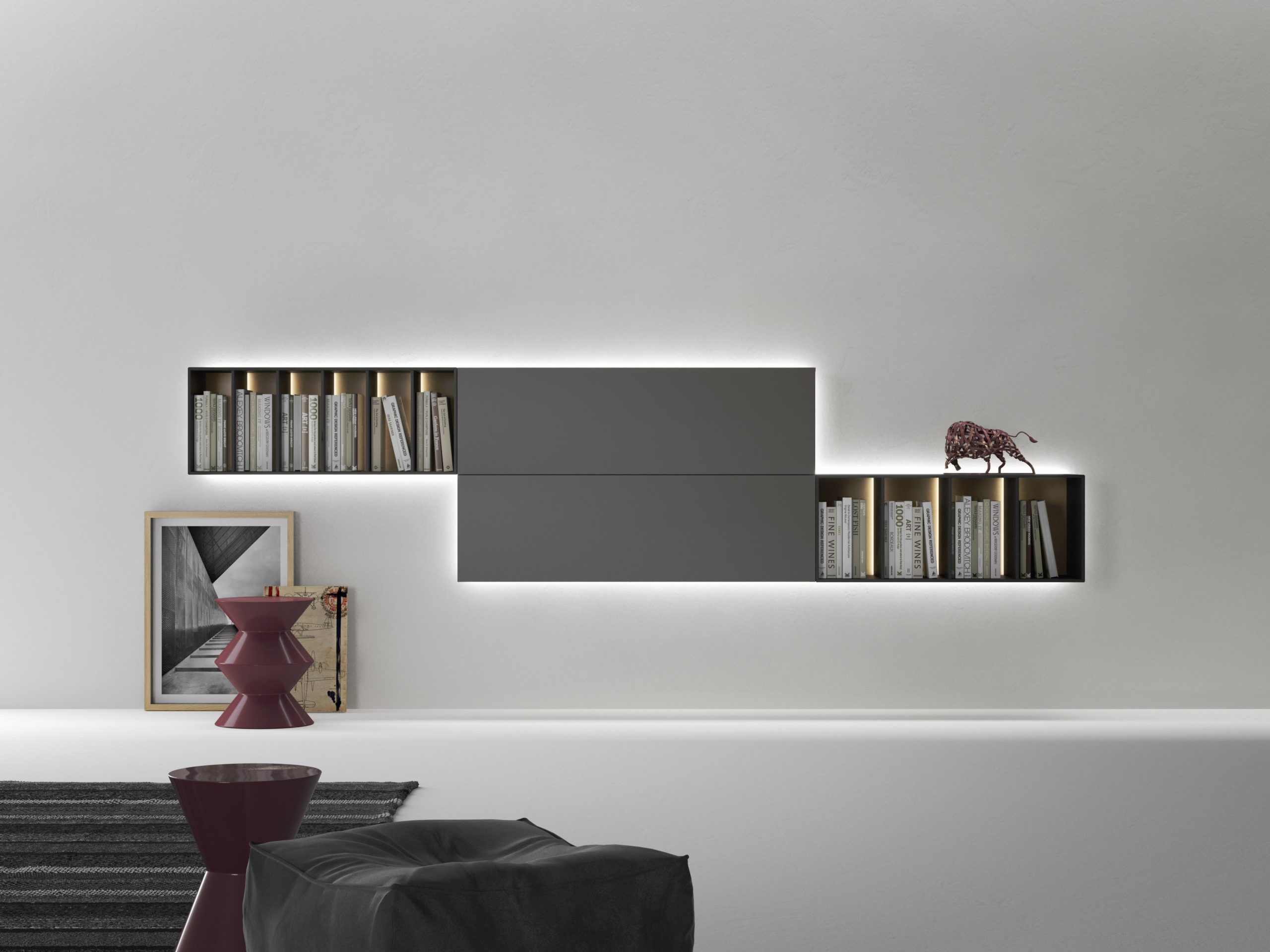 Caccaro Custom-made sideboard with Bookcase