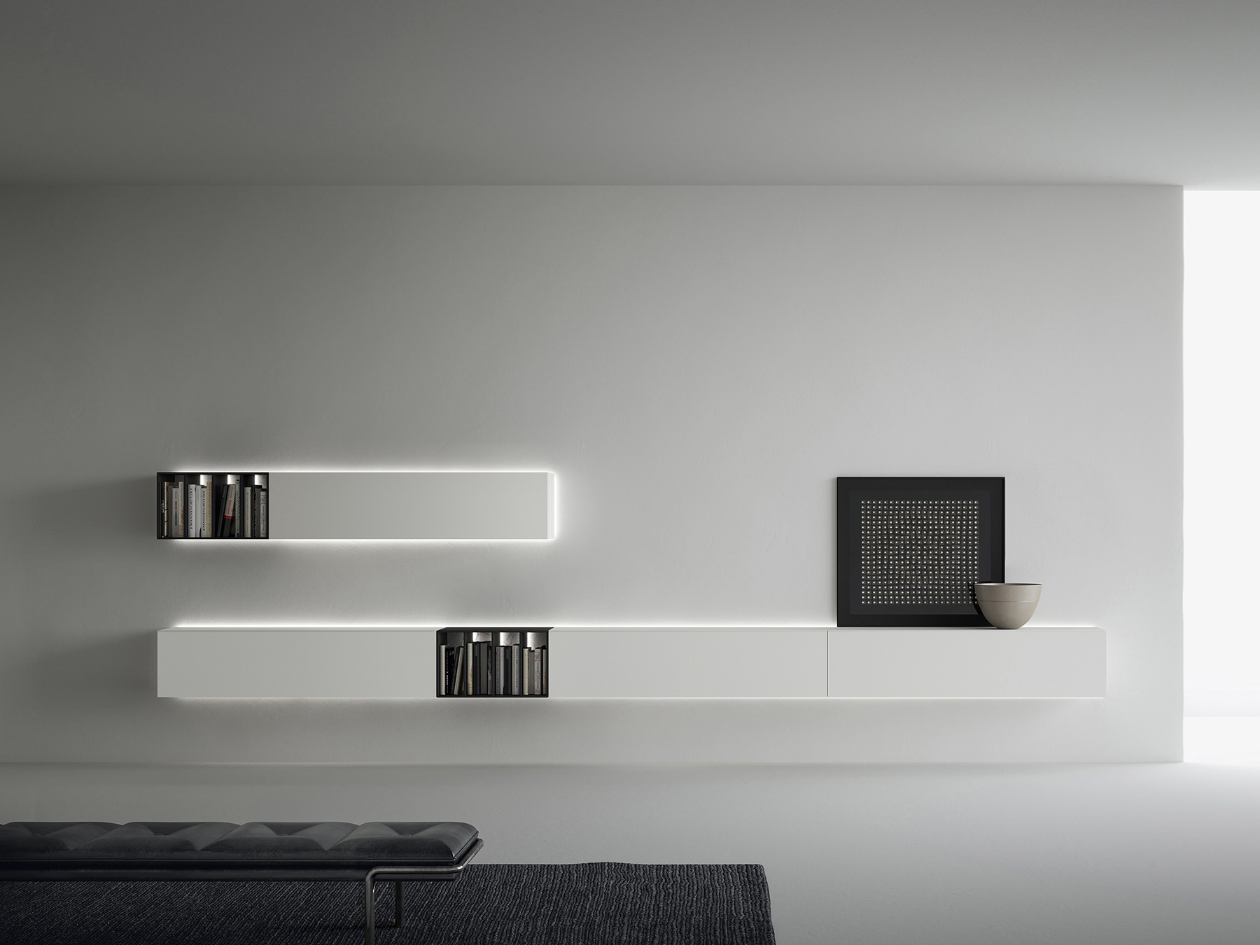 Caccaro Suspended storage units with Bookcases