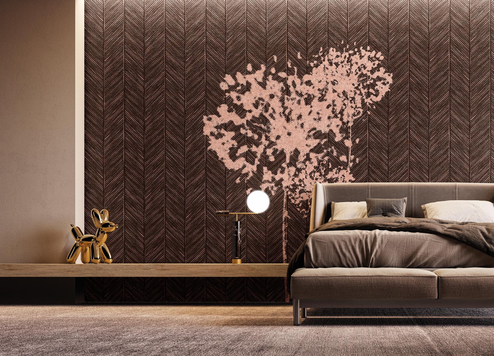 Instabilelab Moderne Tapete mit riesigen Blumen, 24K Kollektion