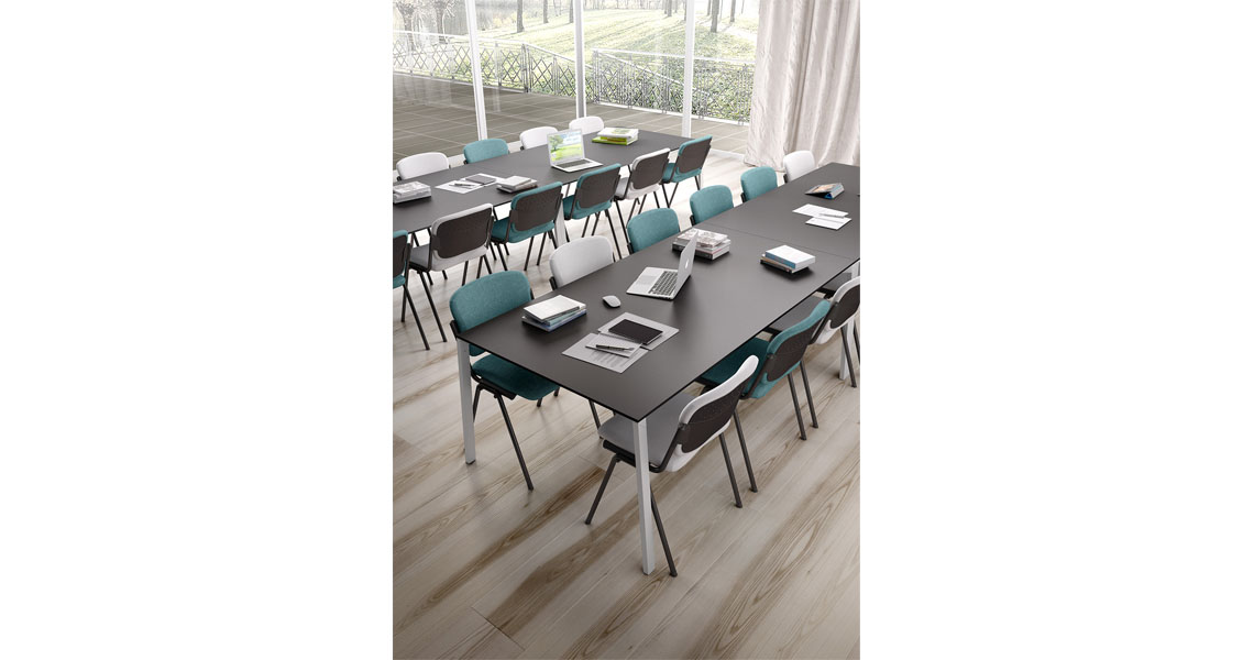 Leyform Cortina 4-leg stacking chair with writing tablet