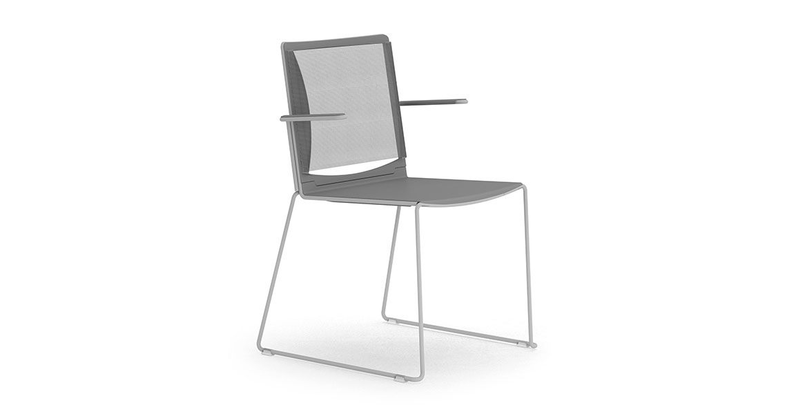 Leyform iLike-RE conference mesh chair with social distancing hook