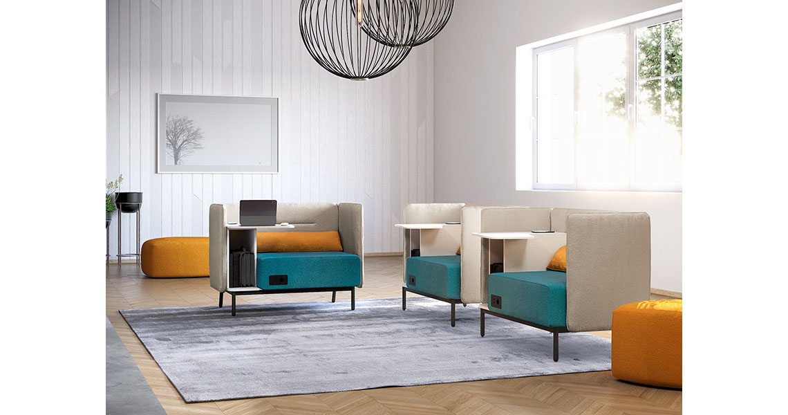 Leyform UNIT two-tone waiting room sofa