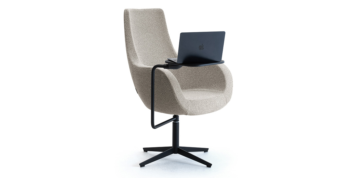 Leyform Victoria egg-shaped lounge armchair with tablet arm