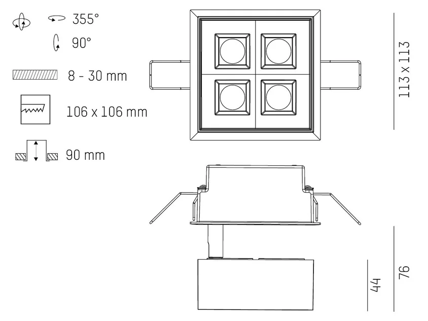 Molto Luce Grid Semi Recessed – Bild 2