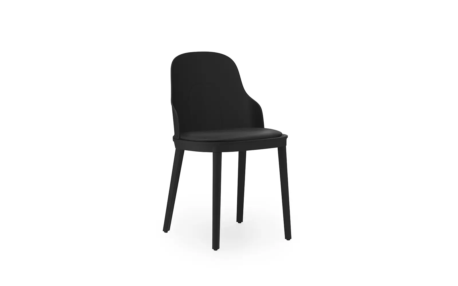 Normann Copenhagen Allez stol polstret Ultra Leather, sort/polypropylen