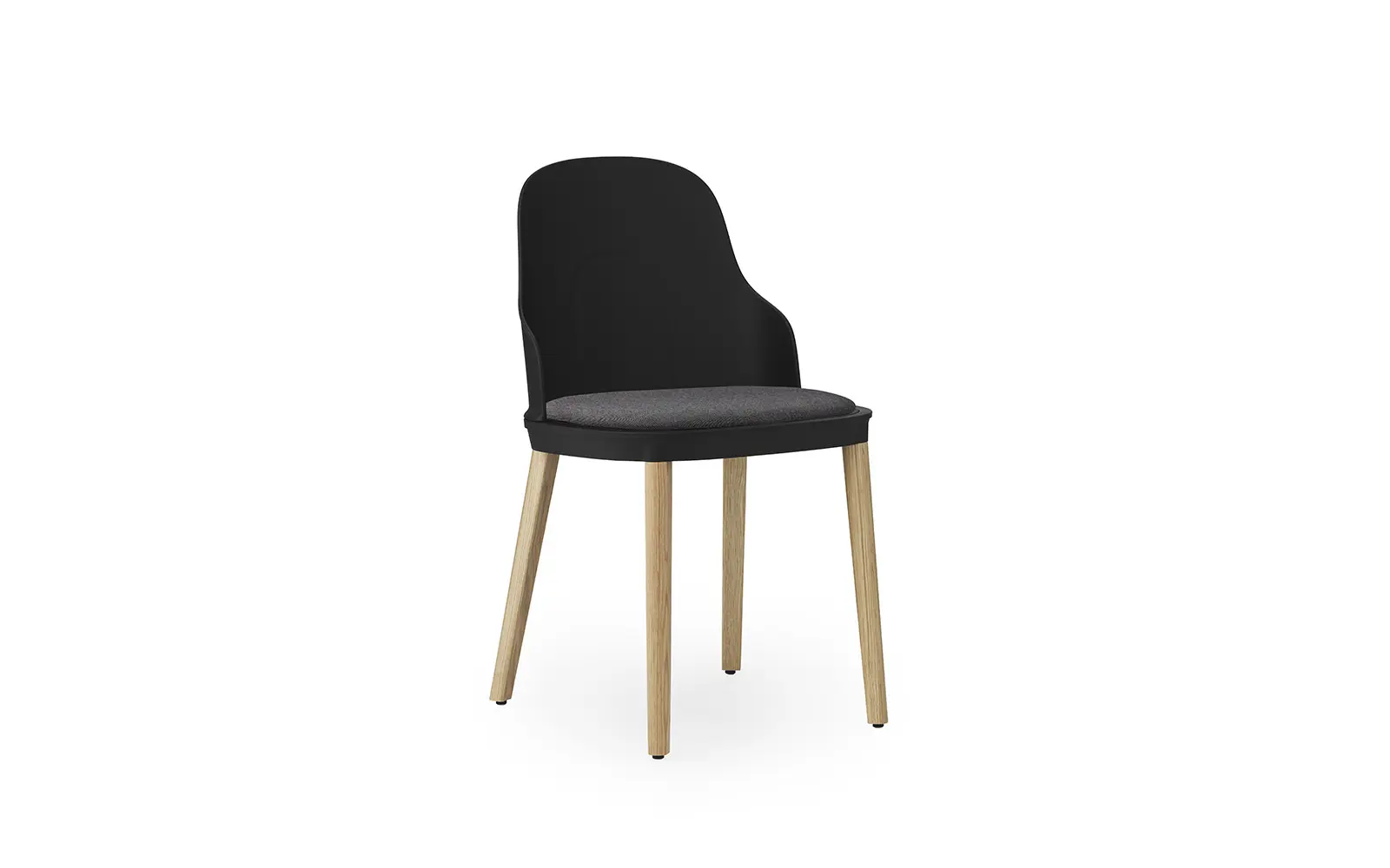 Normann Copenhagen Allez Stuhl gepolstert Canvas, schwarz/eiche