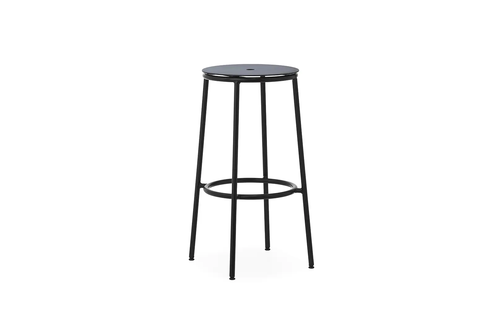 Normann Copenhagen Circa Barstuhl 75 cm schwarzes Aluminium