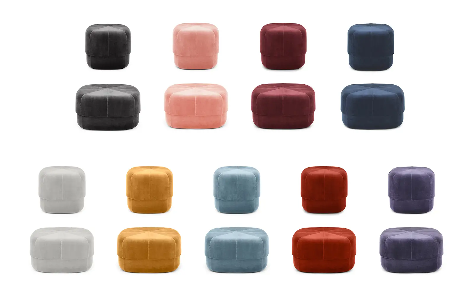 Normann Copenhagen Circus Pouf Velour Klein Rostrot – Bild 2