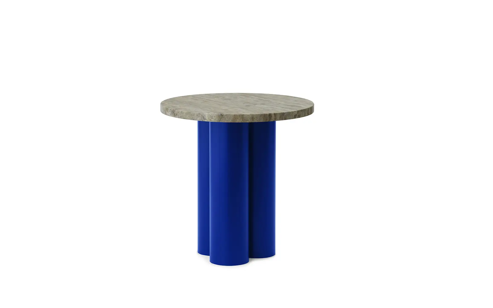 Normann Copenhagen Dit Tisch leuchtendes Blau Travertine Silver