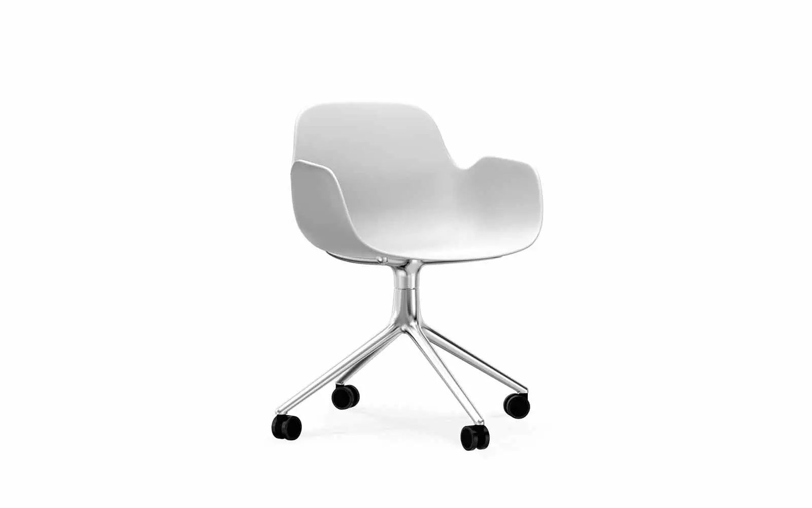 Normann Copenhagen Form Drehsessel 4W Aluminium/Weiß