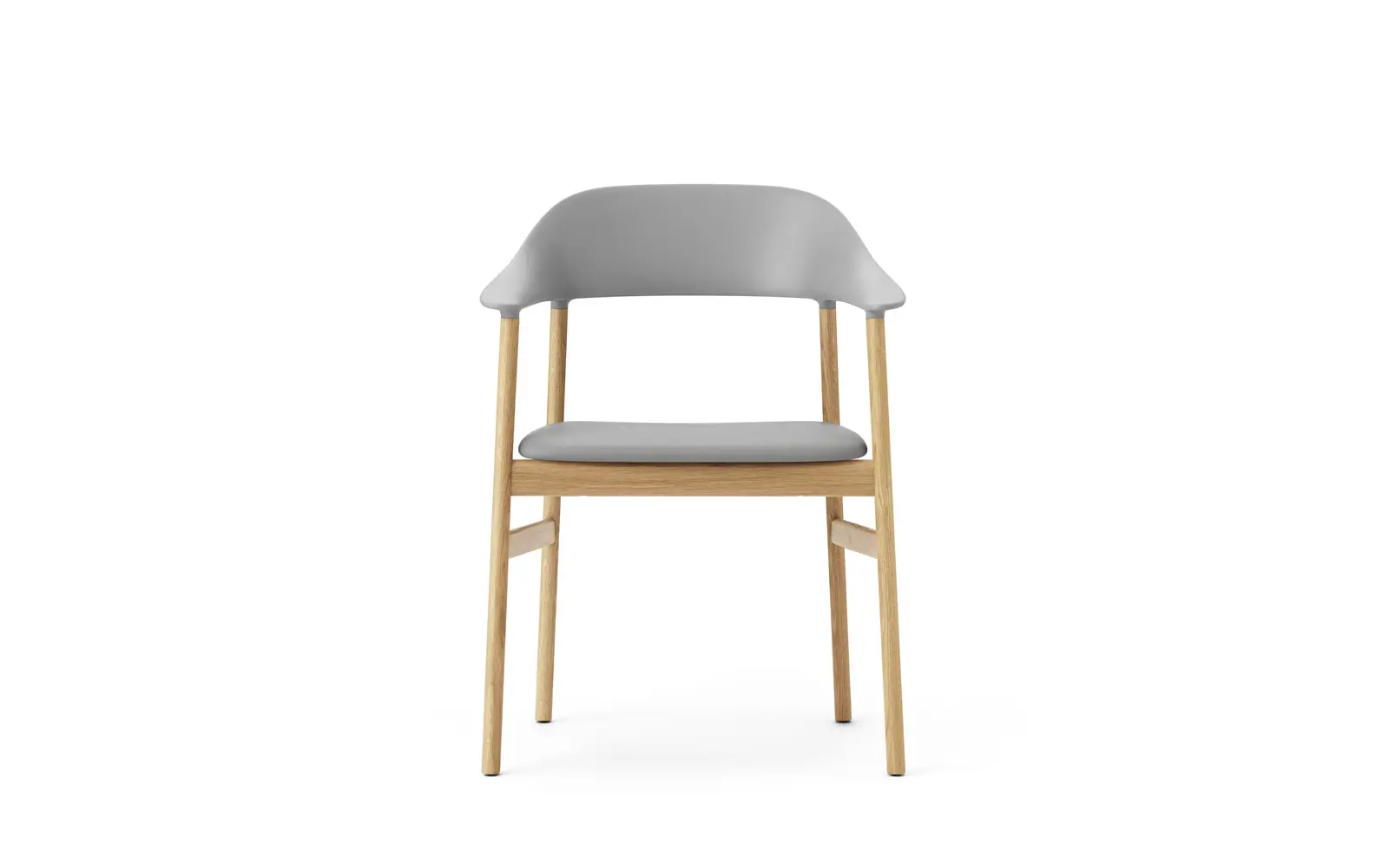 Normann Copenhagen Herit Lehnstuhl gepolstert, Eiche Spectrum Leder grau – Bild 2