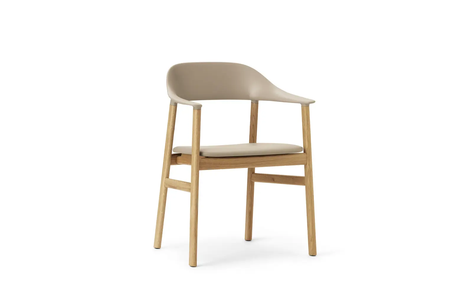 Normann Copenhagen Herit Lehnstuhl gepolstert, Eiche Spectrum Leder sand