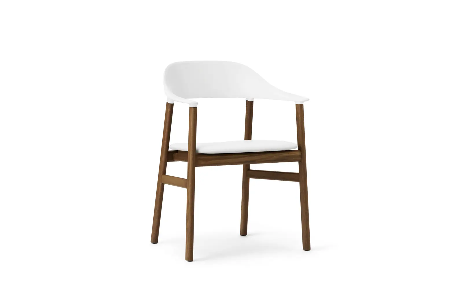 Normann Copenhagen Herit Lehnstuhl gepolstert, gebeizte Eiche Spectrum Leder weiß