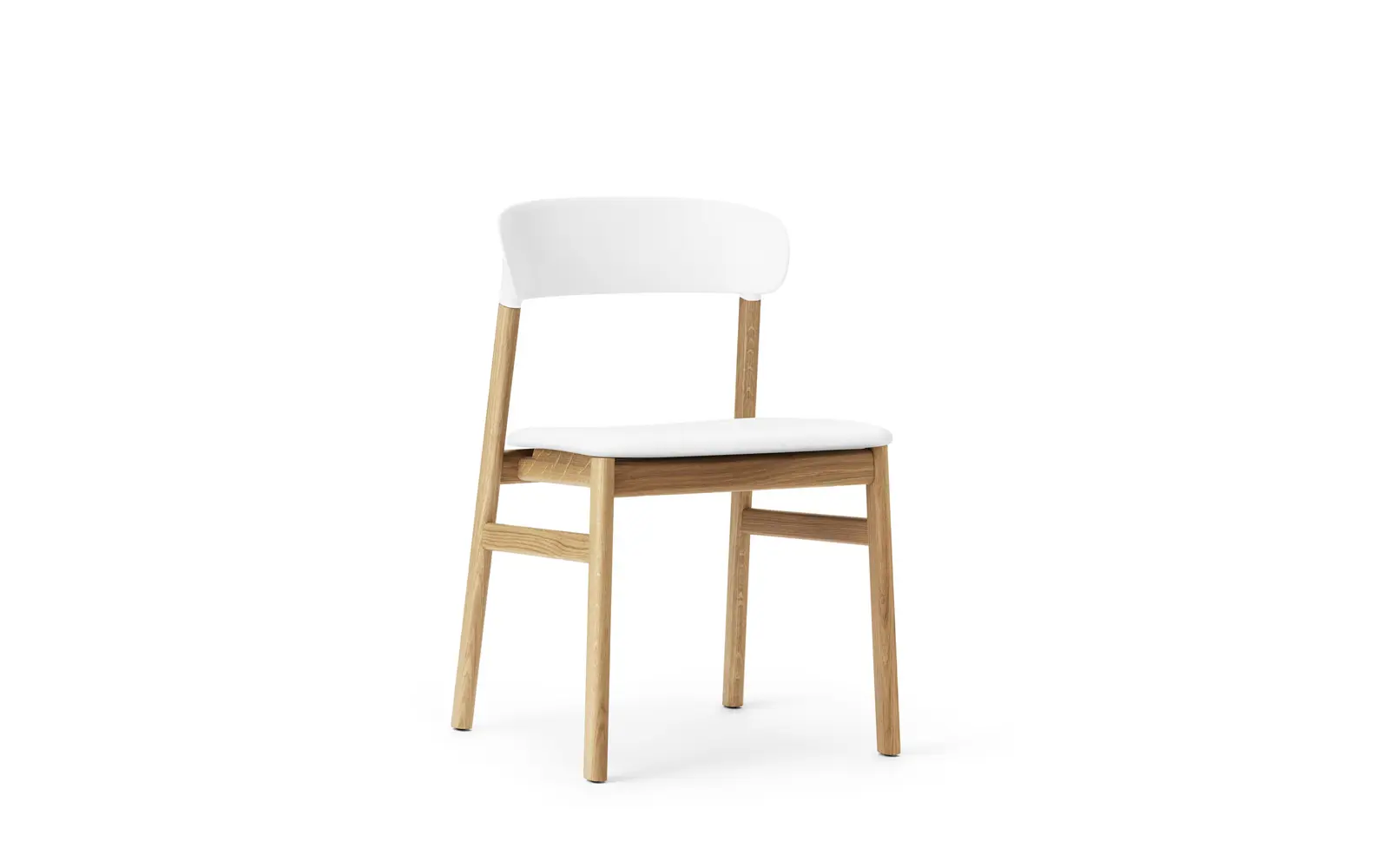 Normann Copenhagen Herit Stuhl gepolstert, Eiche Spectrum Leder weiß