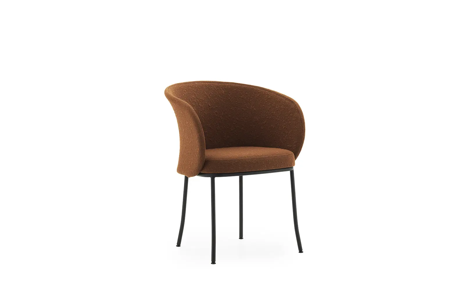 Normann Copenhagen Knit Lehnstuhl Schwarzer Stahl Brandy