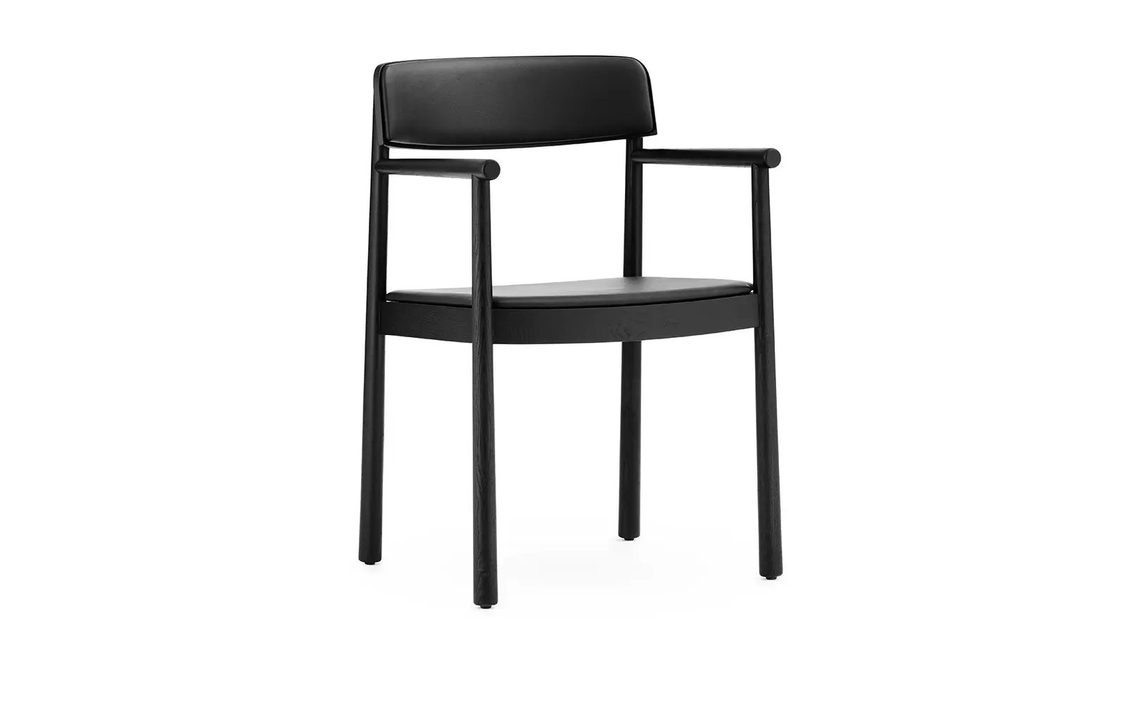 Normann Copenhagen Timb LehnStuhl gepolstert, Schwarz/ Schwarz Leder