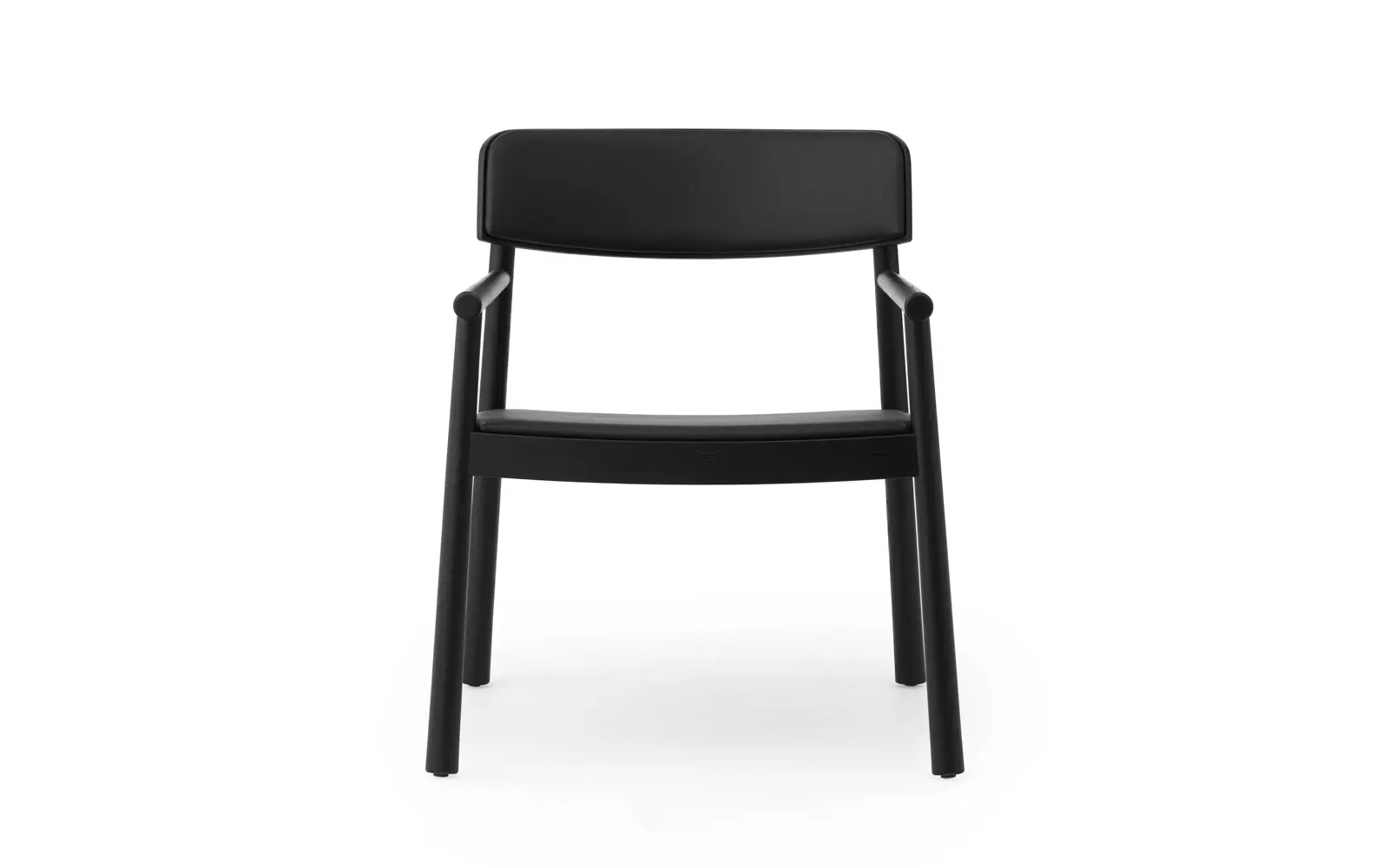 Normann Copenhagen Timb Loungesessel mit Armlehnen, gepolstert, Schwarz/ schwars Leder – Bild 2