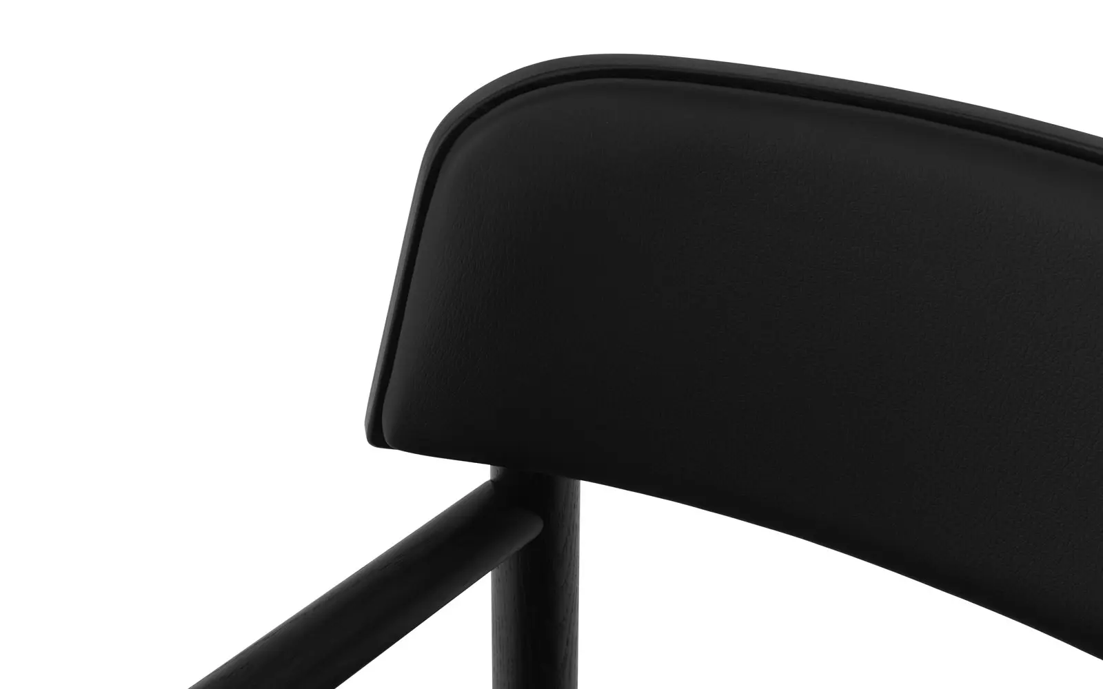 Normann Copenhagen Timb Loungesessel mit Armlehnen, gepolstert, Schwarz/ schwars Leder – Bild 3