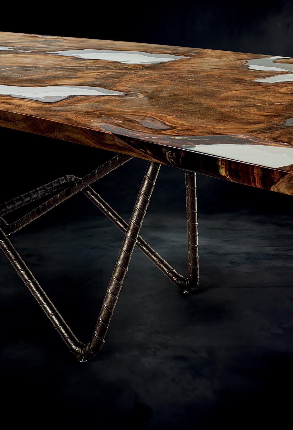 RIVA 1920 KAURI PIANO ANTICO 100+6 Design-Tisch aus massivem jahrtausendealtem Kauri-Holz – Bild 9