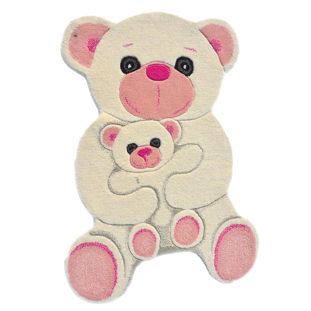 Sitap ANIMALS POLAR BEAR IVORY/PINK Rug: A Cozy Companion for Your Child’s Space