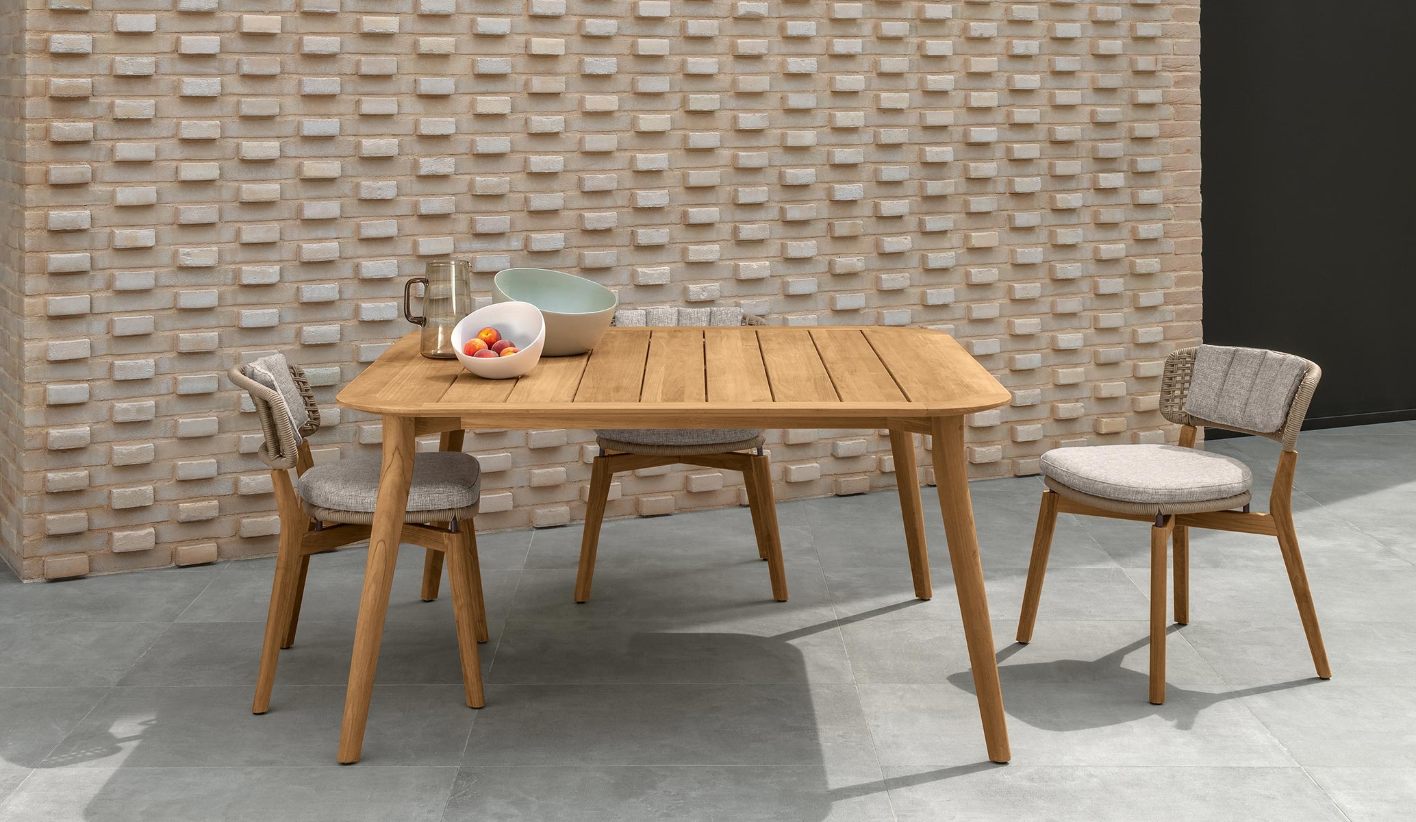 Talenti Moon//Teak Tavolo da pranzo 150×150