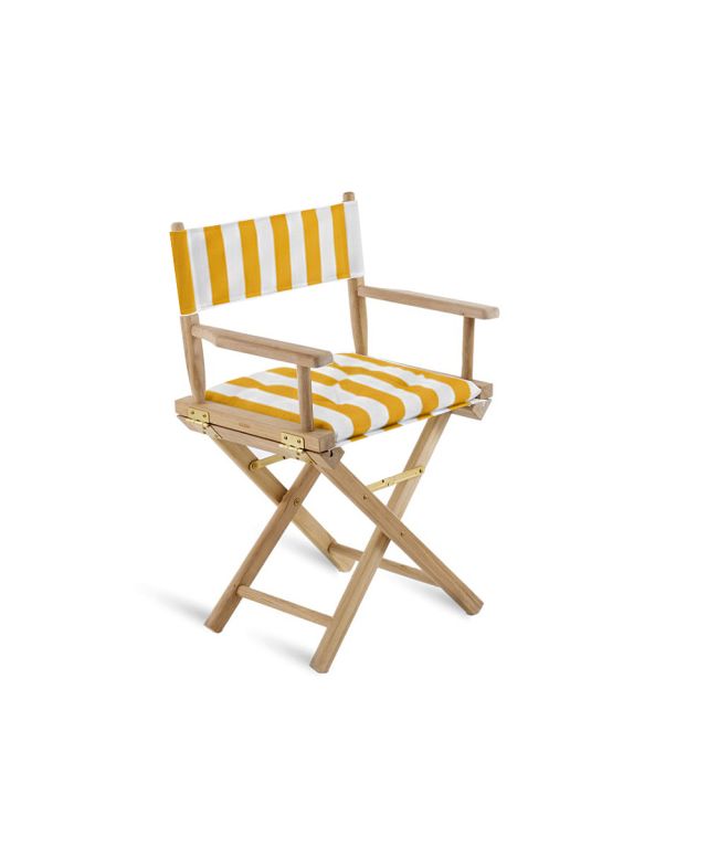 Unopiù Ginger armchair in teak with Stripes Sun fabric